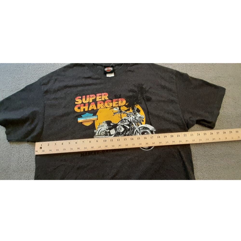 Harley‎ Davidson Mens XL Super Charged Motorcycle Graphic T Shirt Gray - Picture 6 of 12